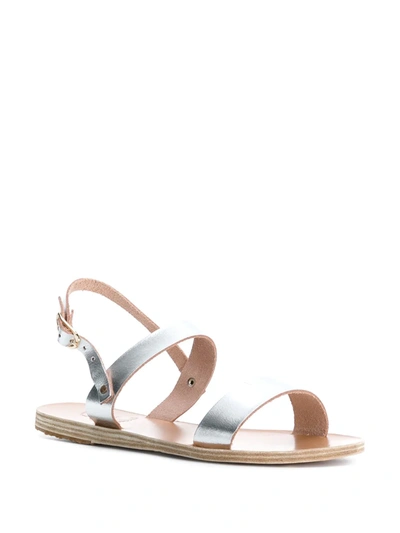 Shop Ancient Greek Sandals Clio Flat Sandals In Metallic