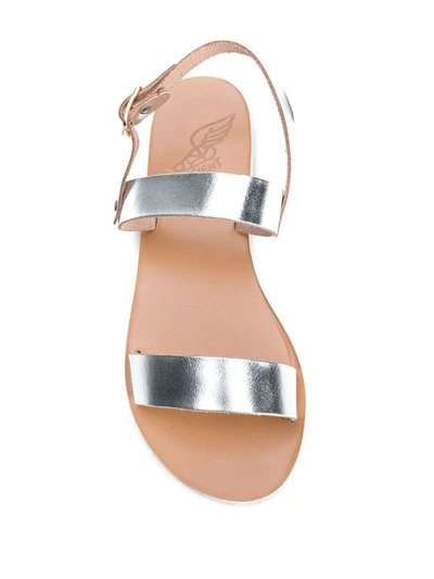 Shop Ancient Greek Sandals Clio Flat Sandals In Metallic