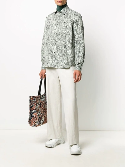 Shop Kenzo Speckled Print Shirt In Green