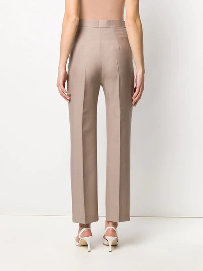 Shop Fendi Tailored Ff Trousers In Neutrals