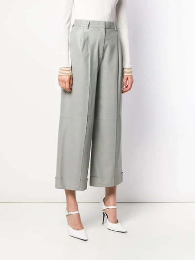 Shop Fendi Cropped Panelled Trousers In Grey