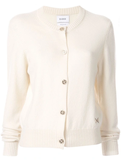 Shop Barrie Round Neck Cardigan In White