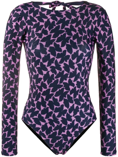 Shop La Doublej Longsleeved Swimsuit In Pink