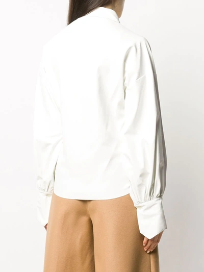 Shop Jejia Vegan Leather Blouse In White