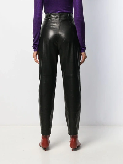 Shop Carmen March High-rise Tapered Trousers In Black