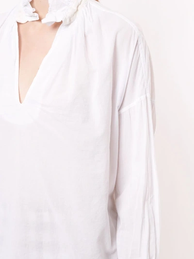 Shop A Shirt Thing Penelope Ruffled Neck Blouse In White