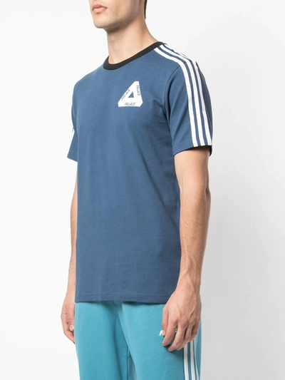 Shop Palace X Adidas Logo T-shirt In Blue