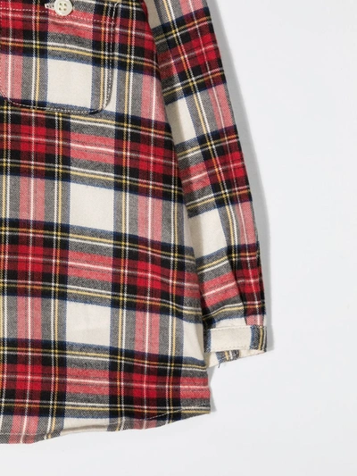 Shop Bonpoint Plaid Cotton Shirt In Red