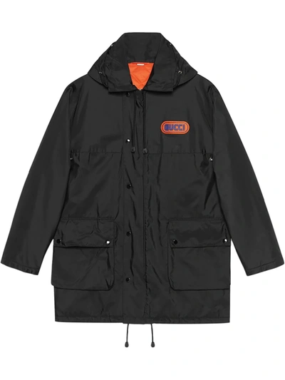 Shop Gucci Nylon Jacket With  Sega Patch In Black