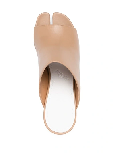 Shop Maison Margiela Mid-heel Leather Mules In Neutrals