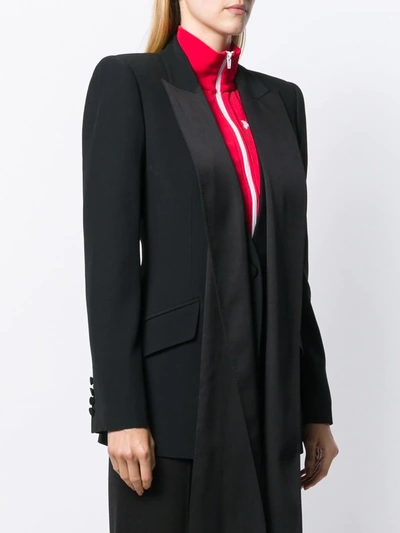 Alexander Mcqueen Asymmetric-drape Double-breasted Jacket In Black
