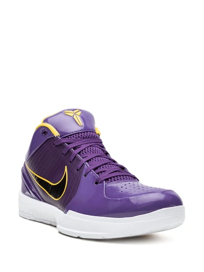 Shop Nike X Undefeated Kobe 4 Protro "la Lakers" Sneakers In Purple