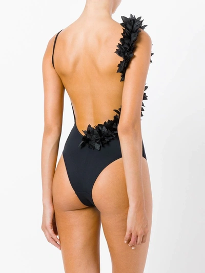 Shop La Reveche Assuan Petal Swimsuit In Black