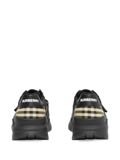 Shop Burberry Vintage Check Mesh Sneakers In Black