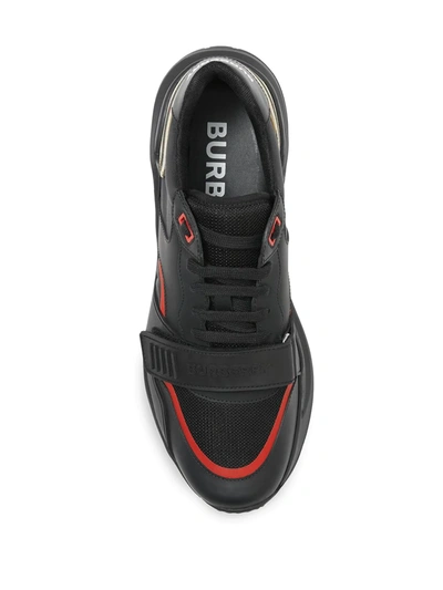 Shop Burberry Vintage Check Mesh Sneakers In Black