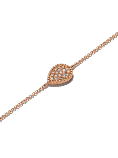 Shop As29 18kt Rose Gold Mye Pear Beading Pave Diamond Bracelet