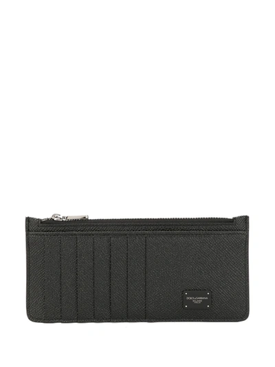 Shop Dolce & Gabbana Logo-tag Vertical Card Holder In Black