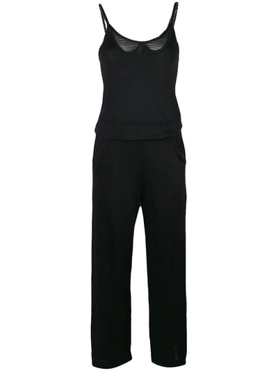 Pre-owned Chanel 1990s Sheer Detail Jumpsuit In Black