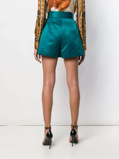 Shop Styland Flared High-waisted Shorts In Green