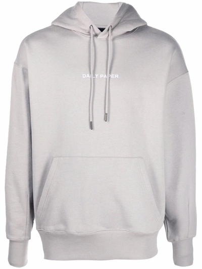 Shop Daily Paper Logo-print Cotton Hoodie In Grau