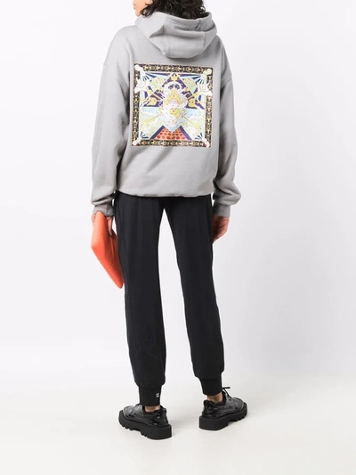 Shop Daily Paper Logo-print Cotton Hoodie In Grau