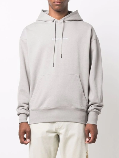 Daily Paper Logo-print Cotton Hoodie In Grau