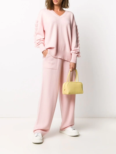 Shop Barrie Oversized V-neck Cashmere Jumper In Pink