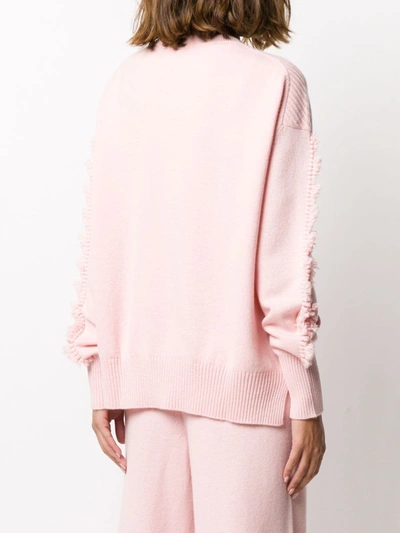Shop Barrie Oversized V-neck Cashmere Jumper In Pink