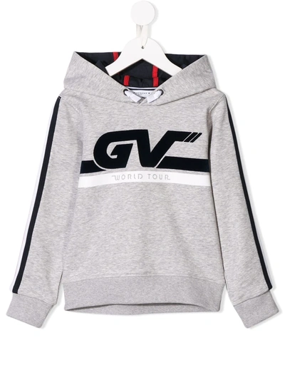 Shop Givenchy World Tour Hoodie In Grey