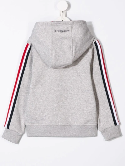 Shop Givenchy World Tour Hoodie In Grey