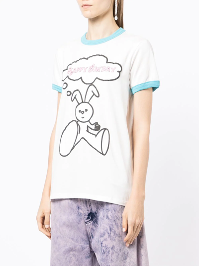 Shop Natasha Zinko Graphic-print Short-sleeved T-shirt In White