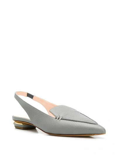 Shop Nicholas Kirkwood 18mm Beya Slingback Shoes In Grey