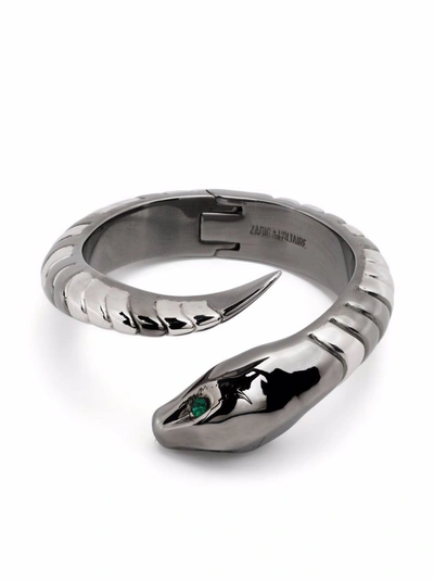 Shop Zadig & Voltaire Snake-wrap Bracelet In Silber