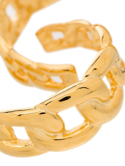 Shop Kenneth Jay Lane Chain-link Hoop Earrings In Gold