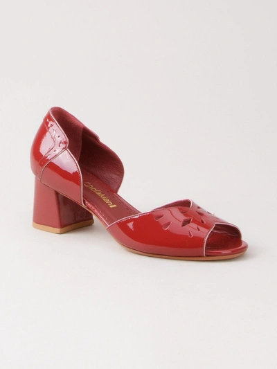 Shop Sarah Chofakian Chunky Heel Sandals In Red
