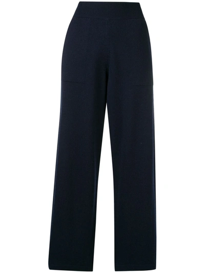 Shop Barrie Knitted Flared Trousers In Blue