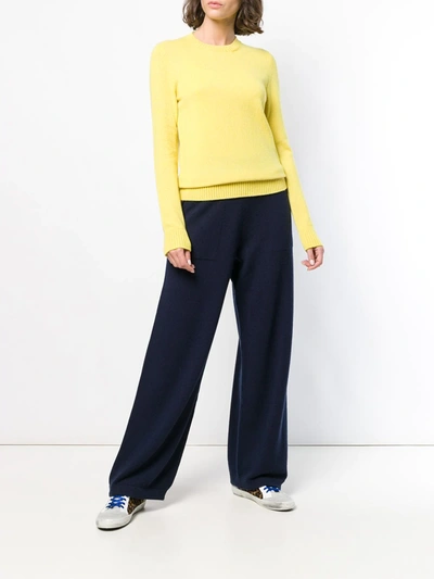 Shop Barrie Knitted Flared Trousers In Blue