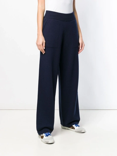 Shop Barrie Knitted Flared Trousers In Blue