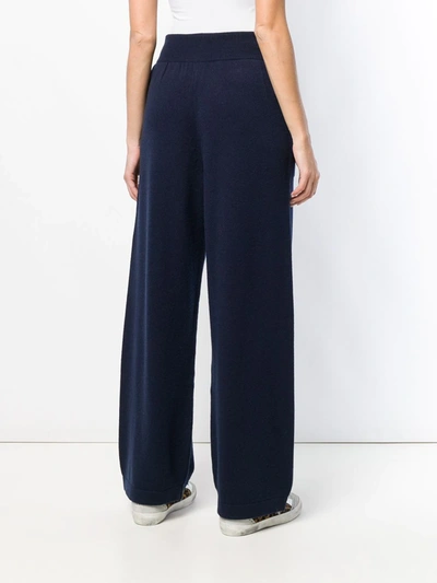 Shop Barrie Knitted Flared Trousers In Blue
