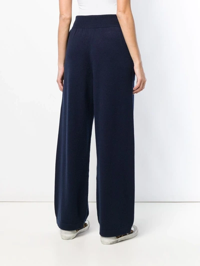 Barrie Knitted Flared Trousers In Blue