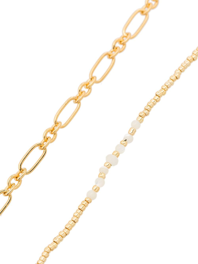 Shop Anni Lu Clemence Sun Stalker Bracelet Set In Gold