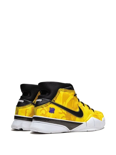 Shop Nike X Undefeated Kobe 1 Protro Pe "lebron Pe/yellow Camo" Sneakers