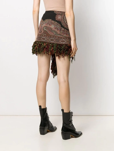 Shop Etro Draped Mini Skirt In Brown