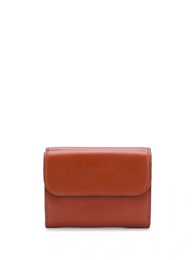 Shop Chloé C Mini Trifold Wallet In Brown