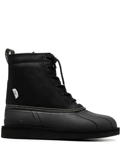 Shop Suicoke Alal Lace-up Ankle Boots In Black