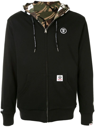 Shop Aape By A Bathing Ape Zip-through Reversible Sweatshirt In Black