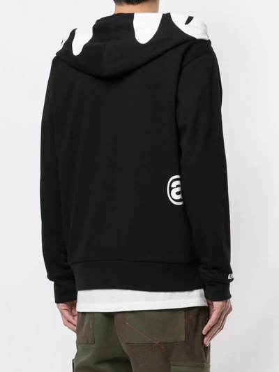 Shop Aape By A Bathing Ape Zip-through Reversible Sweatshirt In Black