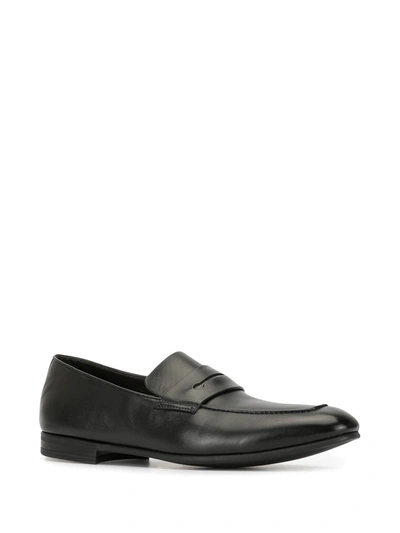 Shop Ermenegildo Zegna Nappa Leather Penny Loafers In Black