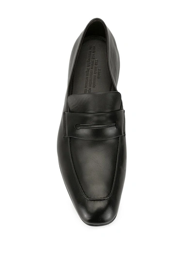 Ermenegildo Zegna Narrow-toe Leather Penny Loafers In Black
