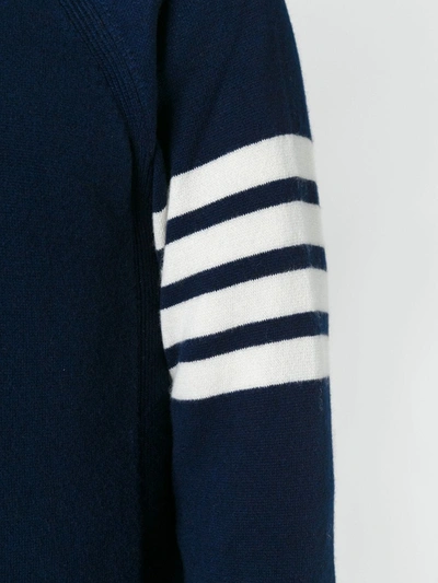 Thom Browne Navy Cashmere Striped Armband Pullover In Blue